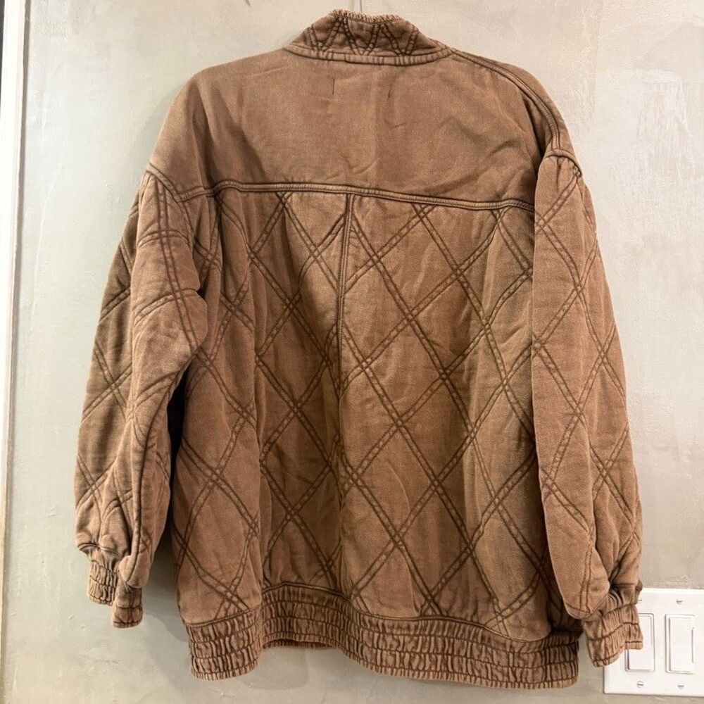 Free People Juno Jacket Quilted Oversized Bomber Zipper Oiled Oak S NEW - Picture 5 of 5